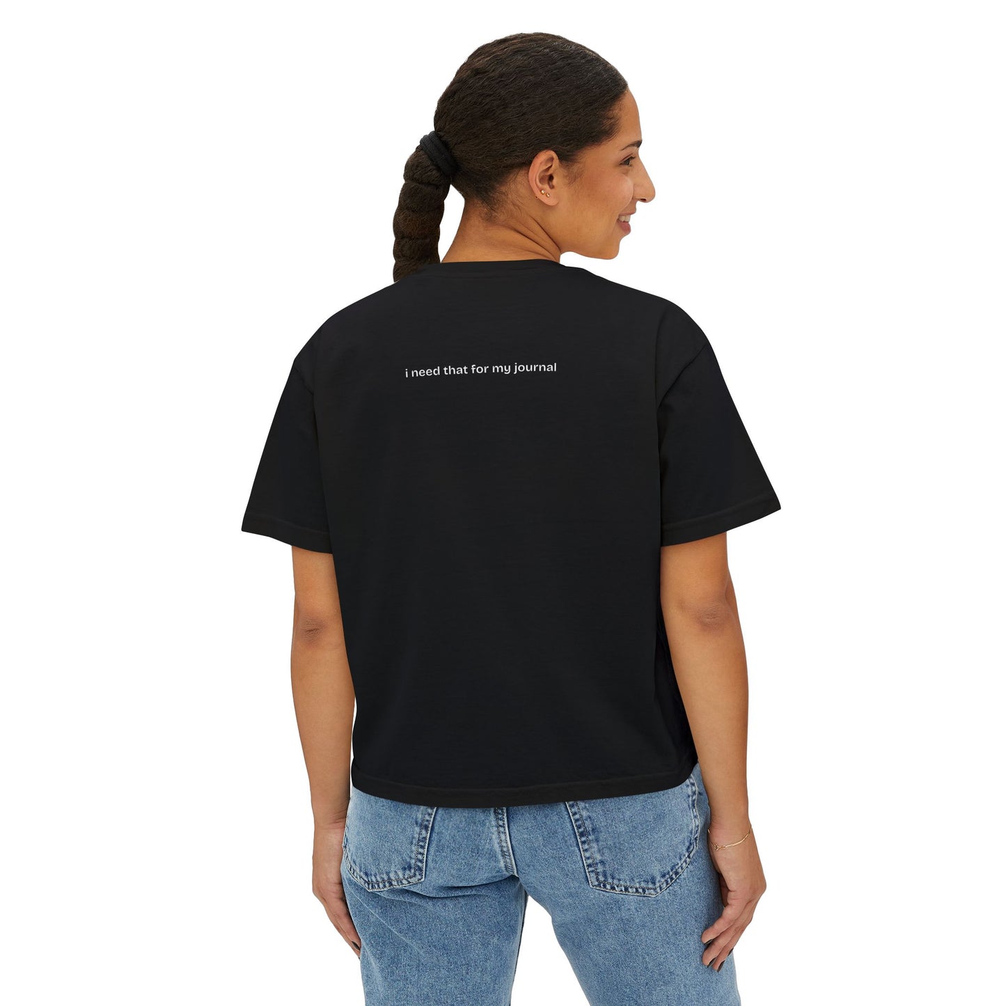 Trash Collector Tee | Boxy Crop T-Shirt, minimalist script across chest and back