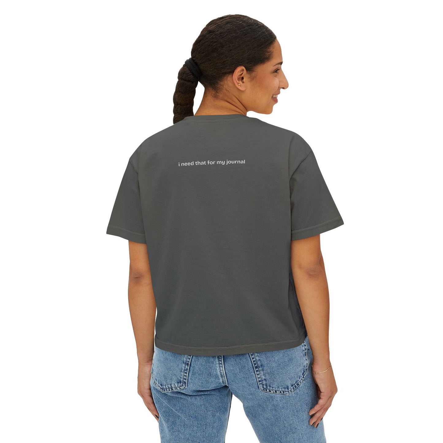 Trash Collector Tee | Boxy Crop T-Shirt, minimalist script across chest and back